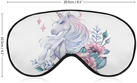 Lynarei Sleeping Mask Colorido Unicorn Ornament Sleep Máscara de olhos vendados com cinta ajustável Decoração de decoração de