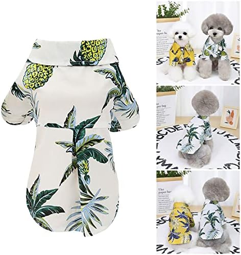 Rouio suéteres roupas pulôver pet summer t camisetas no estilo havaí camisa de gato floral havaiano estampado tex camisetas de estimação