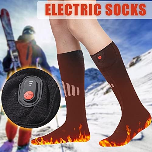 Vesniba Mulheres elétricas recarregáveis ​​caçando meias quentes de caminhadas aquecidas e meias de bateria Winter Unissex Men