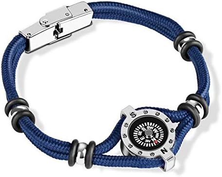 TJLSS Titanium Steel Bracelet Rope Adventure Compass Ornamentos