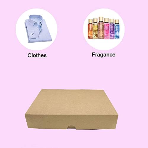 10 caixas de presente de embalagem com tampas, 11,8 x9,2 x2.1 caixa de camisa espessada kraft boxes, caixas de presente de papelão para lingerie de embalagem, camiseta, presentes