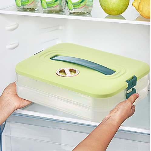 Caixa de massa de bolas de camada dupla, caixa de bolinho de massa congelada da geladeira, caixa de preservação de cozinha,