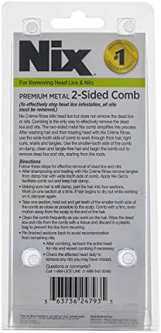 Nix Premium 2 lados de remoção de piolhos de metal pente