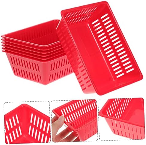 ibasenice 7pcs cesto- caixas caseiras mini armazenamento de armazenamento multiuso lanche vermelho empilhamento universal