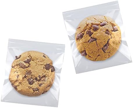 Bolsas de biscoito bolsas de celofane Clear Celofane Sacos para biscoitos, sacos de biscoito individuais de 5x6 polegadas para embalagens de doação de presentes, 100pcs de embalagem de biscoitos de biscoito de biscoito de plástico adesivo