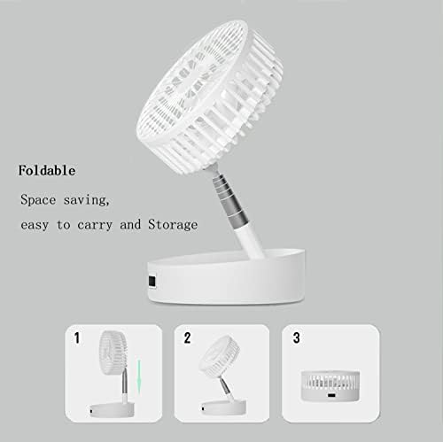 Sdyxj portátil osciladores recarregáveis, stand & table fã dobrável telescópico e altura ajustável, 270 ° oscilando, com 4 velocidades quietas para acampar para o escritório em casa