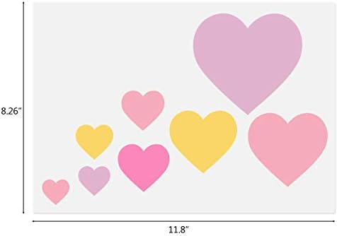 Estênceis de coração, 3 PCs Modelos de amor A4 Folha de tamanho variado Hearts Hearts Reutils Platpl Stencils para artesanato DIY Cartão de pintura Fazendo decoração de casa Baby Kids berçário quarto 11,7 x 8.26