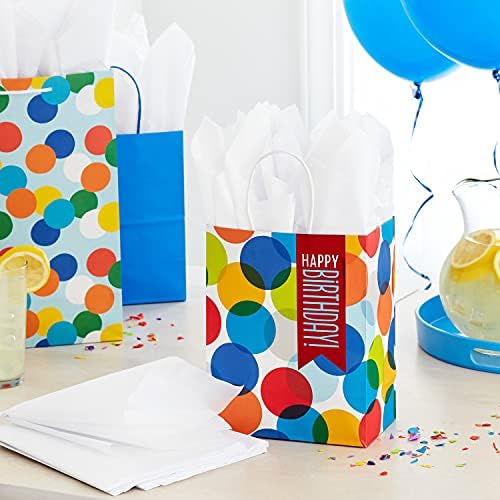 Hallmark White Fibpers Paper e Papel de seda para embalagem de presentes, 100 folhas para sacolas de presente, presentes de Natal, artesanato de férias e muito mais