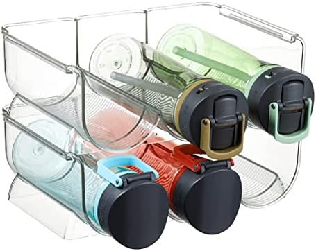 Bin plástico para garrafas de água empilhável Bin - Bincos de armazenamento de refrigerador de cozinha - Organizador de