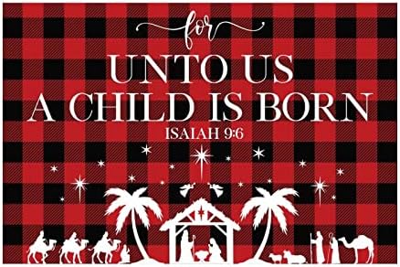 Para nós, uma criança nasce Isaías 9: 6 Decorações de residências de escritório mural de parede ssnowflake buffalo xadrezas