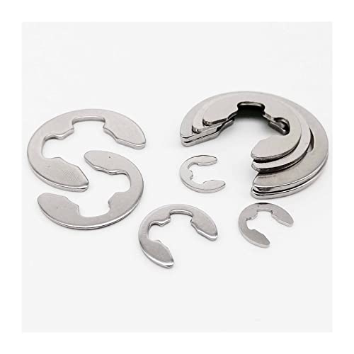 Sineky 10/50/100pcs M1.2-m16 304 Eixo de aço inoxidável Roldição de anel de retenção da arruela Snap colar E Tipo de