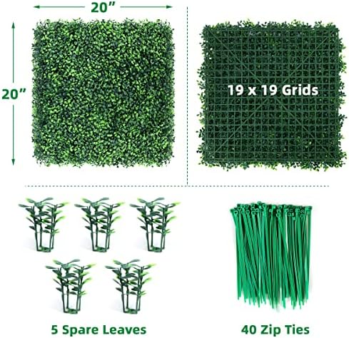 12pcs 20 x 20 Artificial Boxwood Topiary Hedge Hedge Plant Grass Backdrop Wall Protection UV Proteção de privacidade ao ar