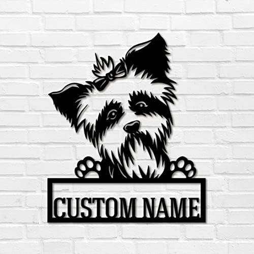 Sinal de metal, nome de cão de estimação personalizado, rústico de arte de parede de metal de aço duradoura
