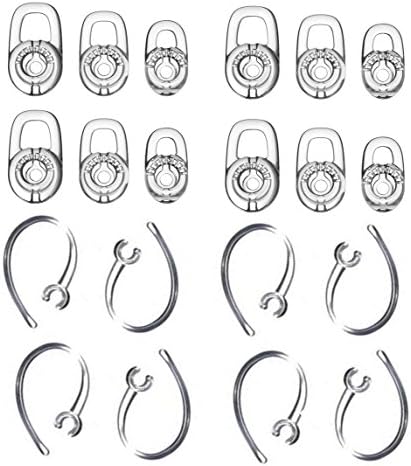 Gel e gancho de ouvido Zotech Earbud para Plantronics, 12 PCs Eargel de reposição clara e 8 PCs Clear Ear Hook, ajuste para Plantronics