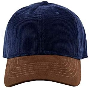 Corduroy Unisisex Baseball Hat | Capace de pai clássico de algodão não estruturado | Chapéu com alça ajustável e fivela de latão