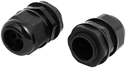 X-Dree M25X1.5mm Nylon 3 orifícios Cabos ajustáveis ​​Conector de glândula preto 5pcs (m25x1.5mm nylon 3 orifícios AJustable