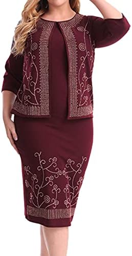 Lady 2023 Lady Elegant tricô de renda Cabo vestido Plus Tamanho Oneck Meio casual para mulheres com mais de 40 anos