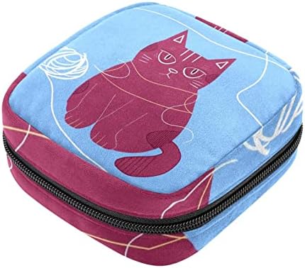 Bolsa de maquiagem de gato, bolsa de cosméticos, bolsa de higiene pessoal portátil para mulheres e meninas