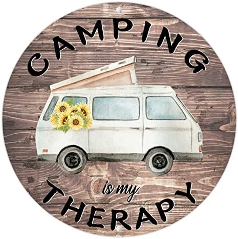 Acampamento é minha terapia metal sinais de fazenda sinais de acampamento rústico sinais de decoração de campista