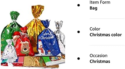 Bolsas de presente de Natal-41 PCs para presentes de feriado, tamanhos variados em massa