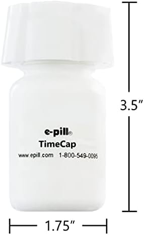 E -PILL Timecap e Pill e Medicine Bottle - última carimbo de hora aberta - configurada até 24 alarmes por dia - fácil de