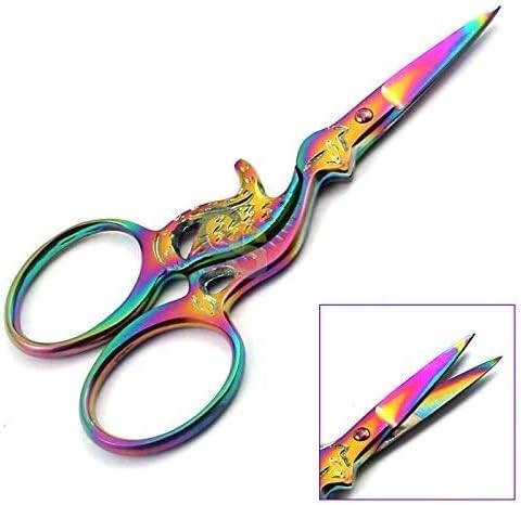 G.S Multi Titanium Color Rainbow Sewing Craft Borderyery Scissors 3,5 CAT SHAPE BTS-646