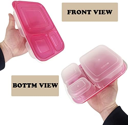 7 PCS Bento Snack Food Rececters, armazenamento de alimentos dividido com tampas para viagens, recipientes de almoço de