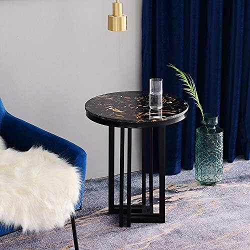Prateleiras Zr- mesa lateral mesa de café redonda mesa de cabeceira de cabeceira de mesa de mármore/suporte de metal