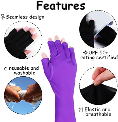 SIUSIO Anti -UV Shield Glove - Luva sem dedos de proteção UV para manicures de gel Ferramenta de proteção proteger as mãos de
