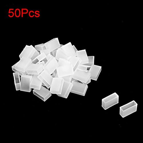 uxcell 50pcs plugue de silicone ajuste 5050 10 mm de largura tira led tira tampa extremidade tampa branca branca
