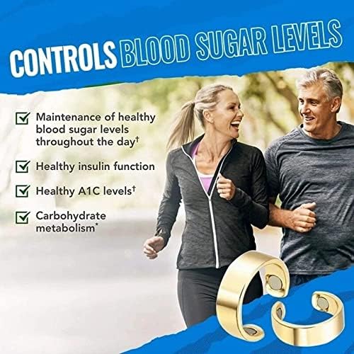 Anel de controle de açúcar no sangue, anel de controle de glicose no sangue longo, anel magnético terapêutico ajustável longluan