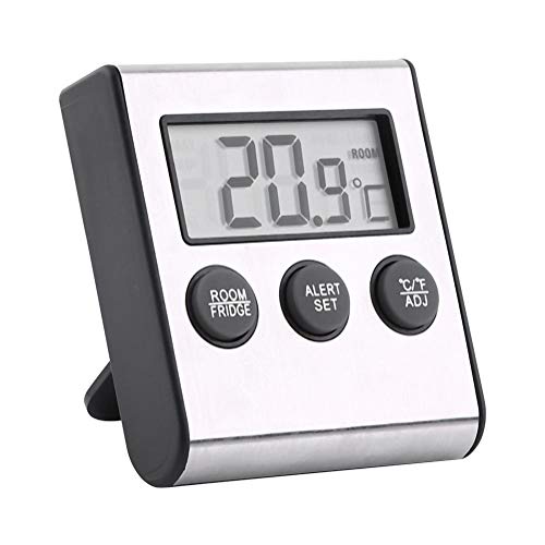 Termômetro da geladeira Raguso Novo Termômetro de Freezer de Monitor de temperatura Digital da geladeira LCD com sensor de ímã e termômetro de suporte