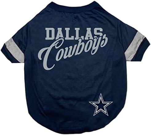 T-shirt da NFL Dallas Cowboys para cães e gatos, grande. Camisa de cães de futebol para fãs da equipe da NFL. Novo e atualizado Design de faixas da moda, Difra