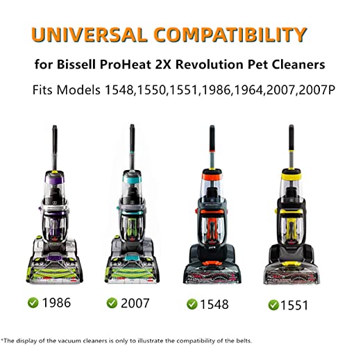 Cintos de substituição de Jedeleos para Bissell Proheat 2x Revolution Revolution Pet Carpet Modelo 1548.1551.1986,1964,