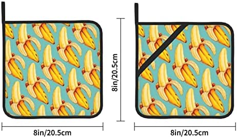 Portadores de maconha de padrão de bananas Conjunto de 2 ï¼ˆ 17 x 8 polegadas ‰ resistente ao calor não deslizamento para cozinha cozinhar assadeira de microondas lavável