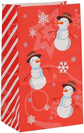 Juvale 36 Pack Snowman Christmas Goody Bags para crianças, festas de festas de festas de férias, tratamento, sacos de almoço