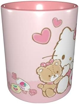 Tawvnuh Anime Caneca para Mulheres Presente 11 oz Canecas de café fofas Copa de chá de cerâmica para cappuccino, chá, cacau, cereais