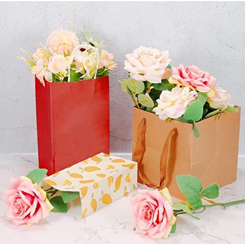 Patikil 4,7x3x9 polegadas Bolsa de favor da festa, 50 pacote de bolsa de presente de trato de flores rosa para a festa