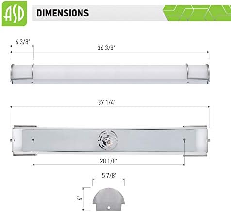 ASD 36 polegadas de luz da vaidade do banheiro LED, 3 cor ajustável 3000k/4000k/5000k, luminária de luminária de vaidade