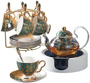 Xwozydr Age de ouro Osso porcelana xícara de chá com xícara de cerâmica Casa da tarde para chá de chá aquecido com bule de