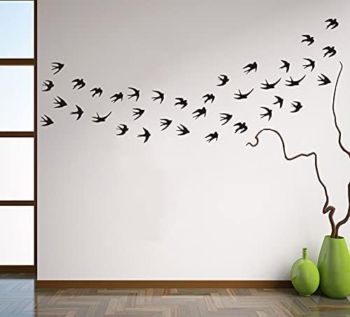 Birds Flying Birds Art Stickers Group of Swallows Bedroom Room Decoração adesivos Removável decalque de parede para crianças TM-21