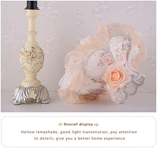 MJJAOQYF Lâmpada de mesa de estilo europeu, lâmpada de lâmpada de mesa de mesa de tecido artesanal, adequado para o quarto da sala