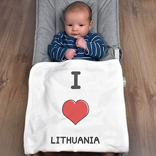 Azeeda 'I Love Lituânia' Cotton Baby Blanket / Shawl