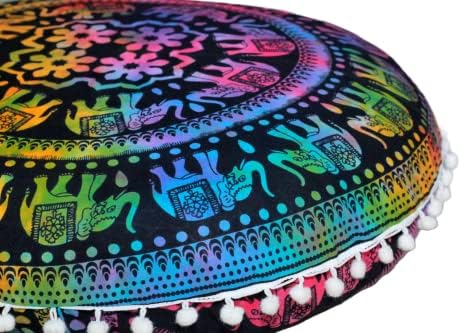 Artesanato kala 22 redonda mandala boho travesseiro meditação Índia craucamento de vagas para a sala de ioga sala de ioga decoração