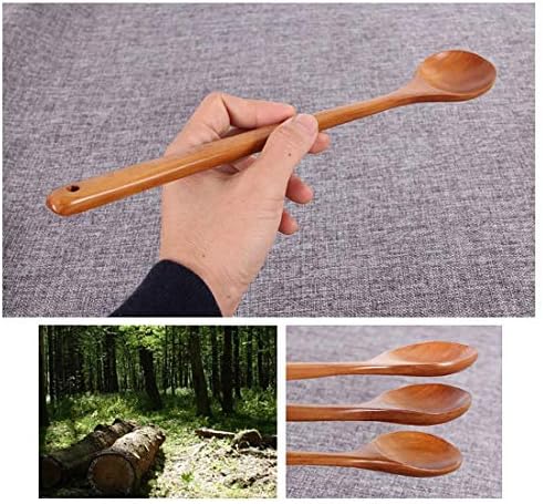Sopa de madeira de 13,2 polegadas Misturando colheres de alça longa colher colher de estilo japonês utensílios de cozinha 1 pcs