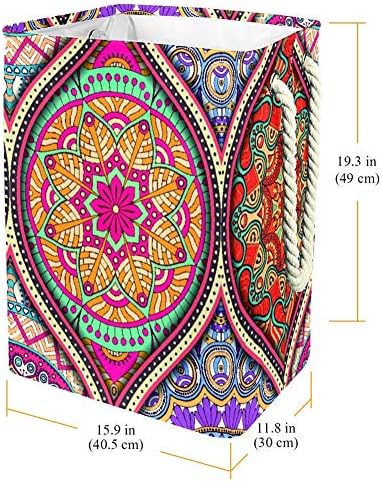 Indicador Vintage Hiple Mandala Padrão 300D Oxford PVC Roupas à prova d'água cesto de roupa grande para cobertores Toys de roupas no quarto