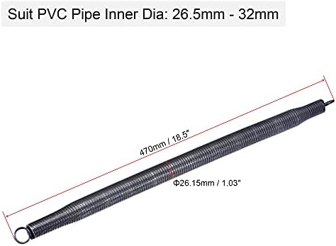 UXCELL Spring Tube Bender, 26,15 mm OD 470mm Comprimento de aço de carbono ALTO A para 26,5-32mm ID do tubo de PVC