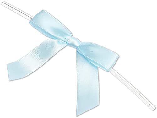Corção de arco de cetim azul -céu laços para sacos de tratamento