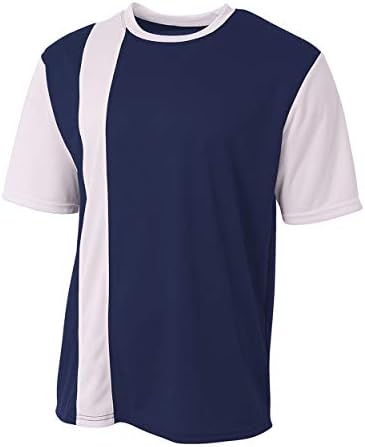 A4 Sportswear Sportswear Futebol listrado de duas cores Wicking Wicking Lightweight Breathable Mesh Jersey