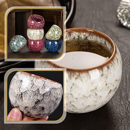 Luxshiny Glass Recifristas Expresso Copo Copo Japonês de Cerâmica Cust 3d Padrão Kungfu Copa Porcelana de Chá asiático Copo decorativo Chinês Teaware White Glass Coffee Cuple Cope